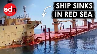 Watch UK Cargo Ship Rubymar Sinking in Red Sea After Houthi Attack [upl. by Paule618]