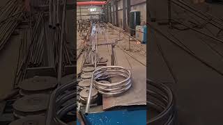 Round stainless steel pipe coiling process [upl. by Larrabee565]