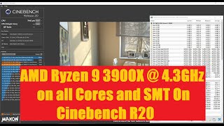 Ryzen 9 3900X 43GHz on all Cores and SMT on Cinebench R20 [upl. by Harraf]