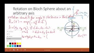 2023 Lecture 26  Rotation about Bloch Sphere Exponentiate a matrix Schroedinger Equation [upl. by Eladnek242]