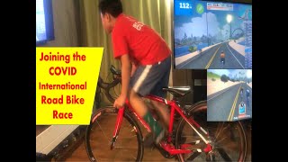 Zwift Road bike racing at home  testing our new Wahoo Kickr Snap bike trainer [upl. by Dyrrej]