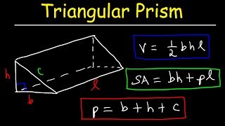 Triangular Prism  Volume Surface Area Base and Lateral Area Formula Basic Geometry [upl. by Brunn]