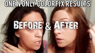 One n Only Color Fix Colorfix on dyed black hair results BEFORE AND AFTER [upl. by Elvah725]