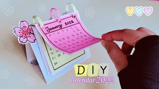 How to make a 2022 desk calendar  diy calendar paper Mini calendar paper crafts for school  DIY [upl. by Benji]