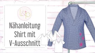 Nähanleitung lillesol Shirt mit VAusschnitt nähen [upl. by Lund]