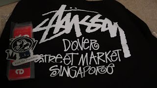 STUSSY X DOVER STREET MARKET SINGAPORE ZIP UP HOODIE UNBOXINGREVIEW [upl. by Ardet]