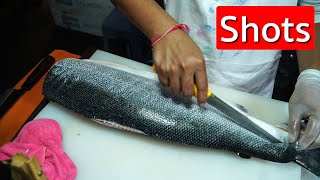 How to make Salmon Sashimi Fish Recipe Salmon 4K  Sashimi  Tasty Diary [upl. by Ebba]