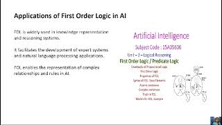 first order logic ai [upl. by Sedrul957]