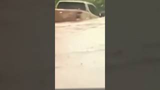 Vehicle and Occupants in danger on flooded road sadmomment thinktwice [upl. by Atinihs]