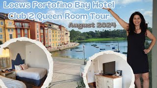 Loews Portofino Bay HotelClub 2 Queen Room TourAugust 2024Universal Studios Florida [upl. by Ballman]