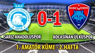 SARIZ ANADOLUSPOR  KOCASİNAN ÜLKÜSPOR 01 [upl. by Pitt]