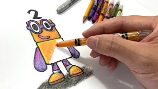 How to Draw Numberblocks Two  Tutorial from Keiths Toy Box [upl. by Leidba552]