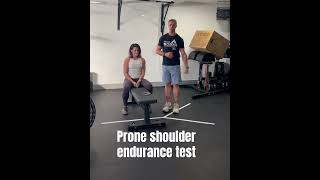 Prone shoulder endurance test [upl. by Tnomyar]