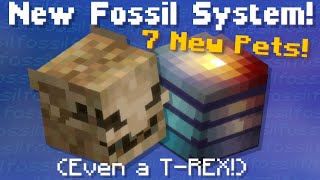 Fossil Guide 7 New Pets TRex Pet Glacial Mineshafts New Enchants Hypixel Skyblock News [upl. by Magavern]