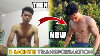 5 Month Skinny to Muscle Body Transformation At Home  Without Gym Motivational [upl. by Ajoop667]