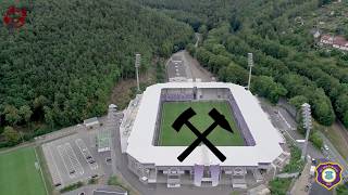 Das Neue Stadion in Aue aus der Luft mit dem Steigerlied  oben360 [upl. by Danella]