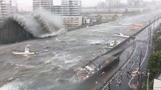 Scariest Tsunami And Wave Moments Ever Caught On Camera [upl. by Yajnas109]