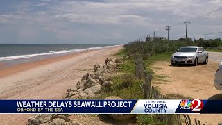 Buried sea wall project in OrmondbytheSea delayed due to weather [upl. by Lohman411]