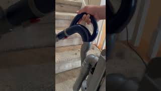 Deep vacuuming cat hair in stairs carpetcleaning carpet [upl. by Kissner]