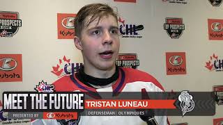 2022 Top Prospects Game  PostGame Interviews  Tristan Luneau [upl. by Rhines115]