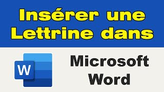 Comment faire une lettrine sur Word [upl. by Sahcnip]