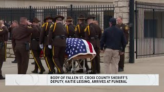 Casket of fallen Wisconsin deputy arrives at Hudson High School Friday morning [upl. by Schecter]