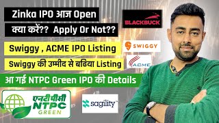 NTPC Green IPO Details  Zinka IPO आज Open  Niva Bupa IPO  Swiggy IPO Listing  Jayesh Khatri [upl. by Innoj]