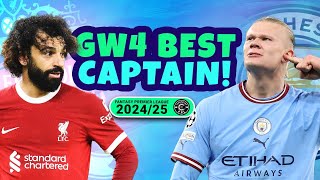 BEST GW4 FPL CAPTAIN 🤖  HAALAND HATTY  Fantasy Premier League Tips 2425 [upl. by Cony]