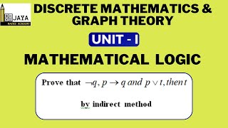 DM – Mathematical logic – Prove that ˥q p→q and p˅t then t by indirect method JayaMathsAcademy [upl. by Brooking884]