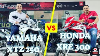 YAMAHA XTZ 250 VS HONDA XRE 300 [upl. by Yatnuahs]