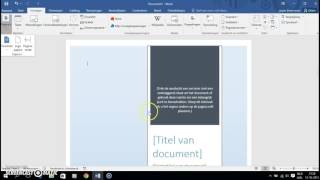 Voorkant maken in Word2016 [upl. by Eelak988]