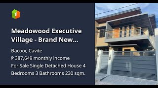 Meadowood Executive Village  Brand New House and Lot in Bacoor Cavite near SM Bacoor [upl. by Waltner500]