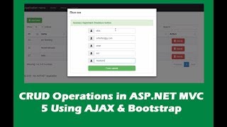 Part1  CRUD Operations in ASP NET MVC Using AJAX and Bootstrap [upl. by Brad]