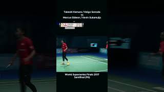 T Kamura  K Sonoda and M Gideon  K Sukamuljo at World Superseries Finals 2017 Set 3 P6 [upl. by Dlared468]