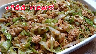 60 PESOS TIPID BUDGET ULAM STIR FRY CABBAGE MURANG ULAM RECIPE [upl. by Nyhagen]