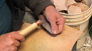 Flintknapping a corner notched blade  GoKnappingcom [upl. by Yrahca443]