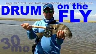 FLY FISHING  quotFLY ROD AND BLACK DRUMquot texas flats fishing [upl. by Nitsruk850]