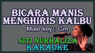 Bicara Manis Menghiris Kalbu Karaoke Siti Nurhaliza Nada Pria Cowok Male key Gm [upl. by Aihcsrop35]