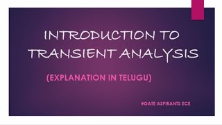 Network Theory  Lec 29 Introduction to Transient Analysis [upl. by Ettenahs]