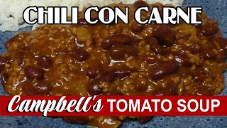 Chili Con Carne Recipe 1950  Campbells Tomato Soup  Vintage Recipes [upl. by Amando]