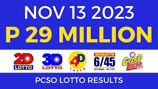 Lotto Result November 13 2023 9pm PCSO [upl. by Heddy]