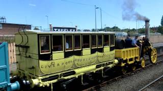 Replica of Stephensons Rocket in full steam Tyseley Locomotive Works 26th June 2011 [upl. by Felton]