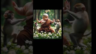 cute monk fight 😜😊 ll treading shorts viral shortsfeed ytshorts money [upl. by Burn861]