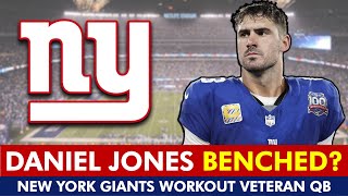 Giants BENCHING Daniel Jones After Working Out Veteran QB  New York Giants News [upl. by Parry123]