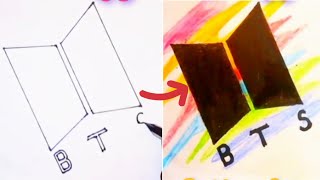 BTS Logo Drawing🎨 Step by Step Drawing  Tutorial  bts btsarmy logo btslogo pakizaarts [upl. by Curr665]