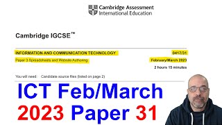 2023 March Paper 31 Cambridge 0417 ICT IGCSE [upl. by Kralc]