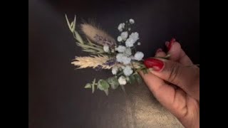 DIY Comment faire des boutonnières de mariage en fleurs séchées how to do buttonhole corsage [upl. by Imorej]