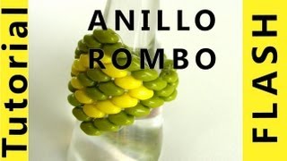 Abalorios DIY  Anillo Rombo con superduo [upl. by Season]