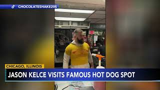 Philadelphia Eagles Jason Kelce makes stop at Chicagos The Wieners Circle [upl. by Encrata]