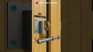 Amazing Metal Latch Lock Animation 3dnimation satisfying doorlock wood [upl. by Nylesoy623]